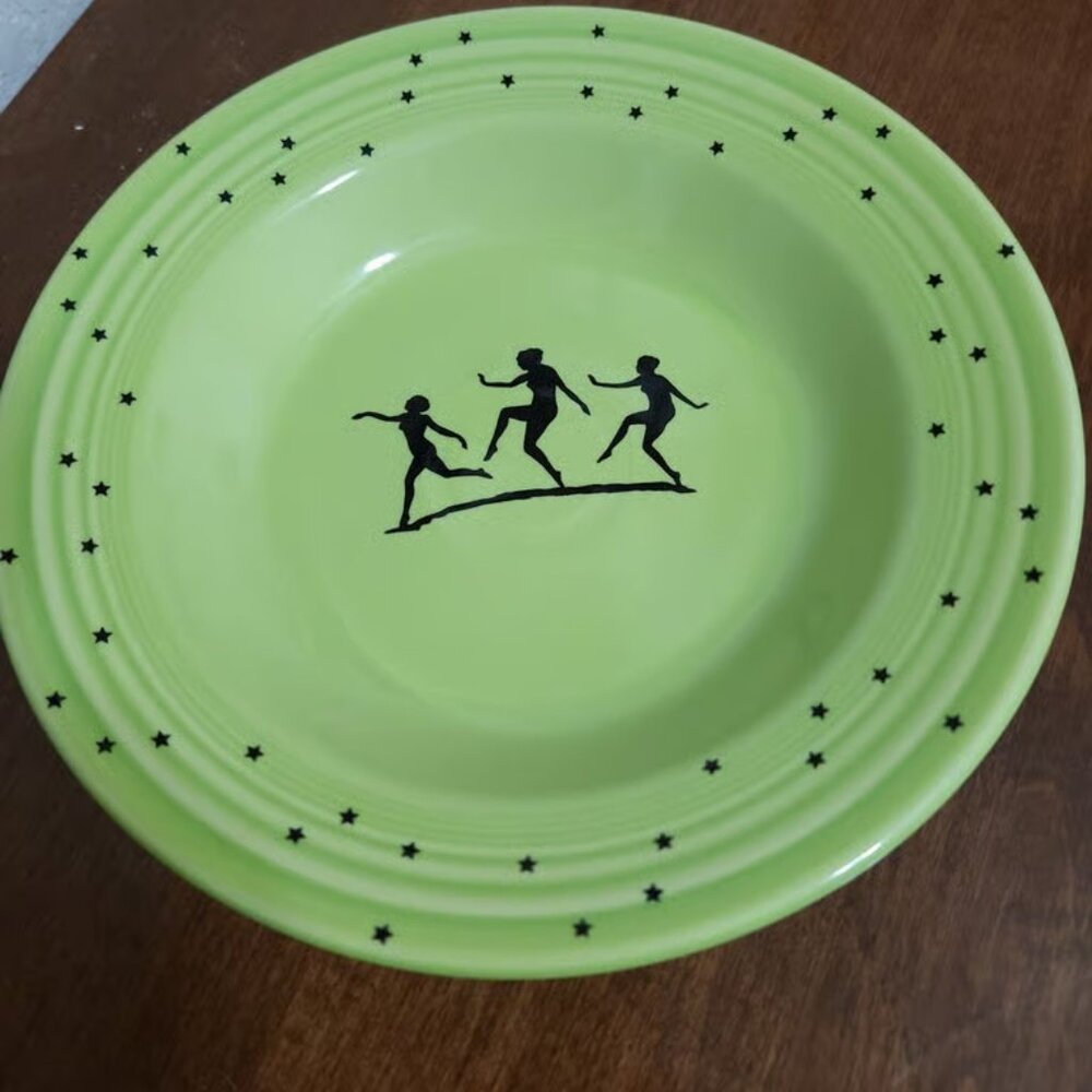 Fiestaware specialty rimmed bowl. Chartreuse